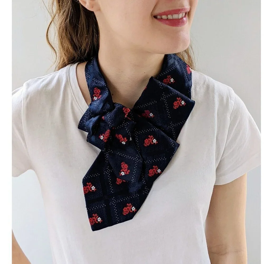 Ogsplosh Navy Ascot - Ethical Fashion - Vintage Ascot Scarf - NEW